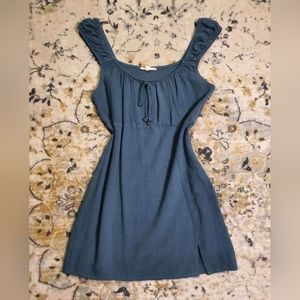 LA Hearts denim blue coquette mini dress